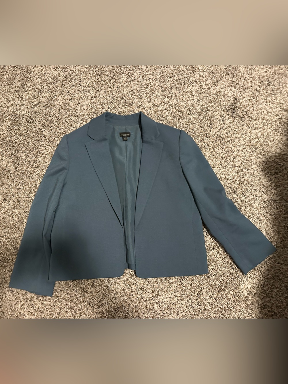 Ann Taylor Factory Slate Blue Open-Front Blazer